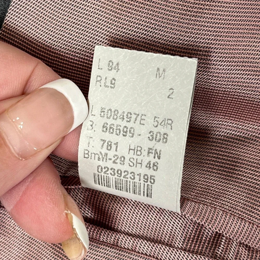Ralph Lauren Wool Cashmere Blazer Mens 54R Pinstripe Pink Lining Professional